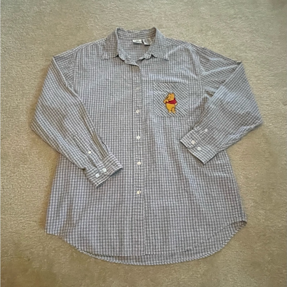 Vintage Long Sleeve Embroidered Winnie The Pooh Shirt - Disney - Size: Large